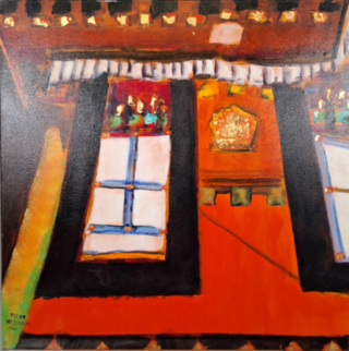 Acryl schilderij op doek, Maya Wildevuur, Tibet, 2001